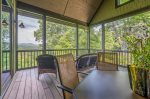 Screened in Porch with Seating, Dining, and Mountain Views